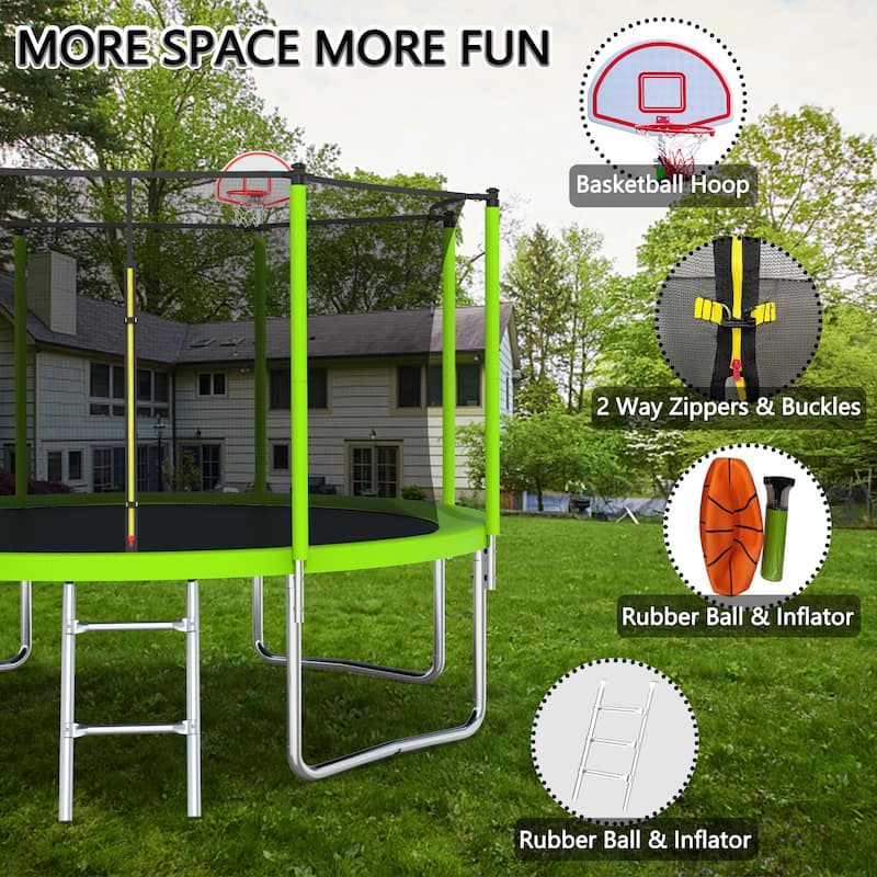 YC Pumpkin Trampoline - Standard Style, Black - Green - 144.09