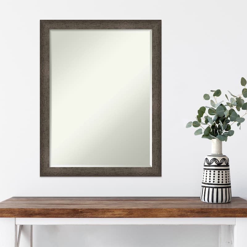 Dappled Narrow Half-Inch-Bevel Wood Framed Wall Mirror - Glass Size 18x24