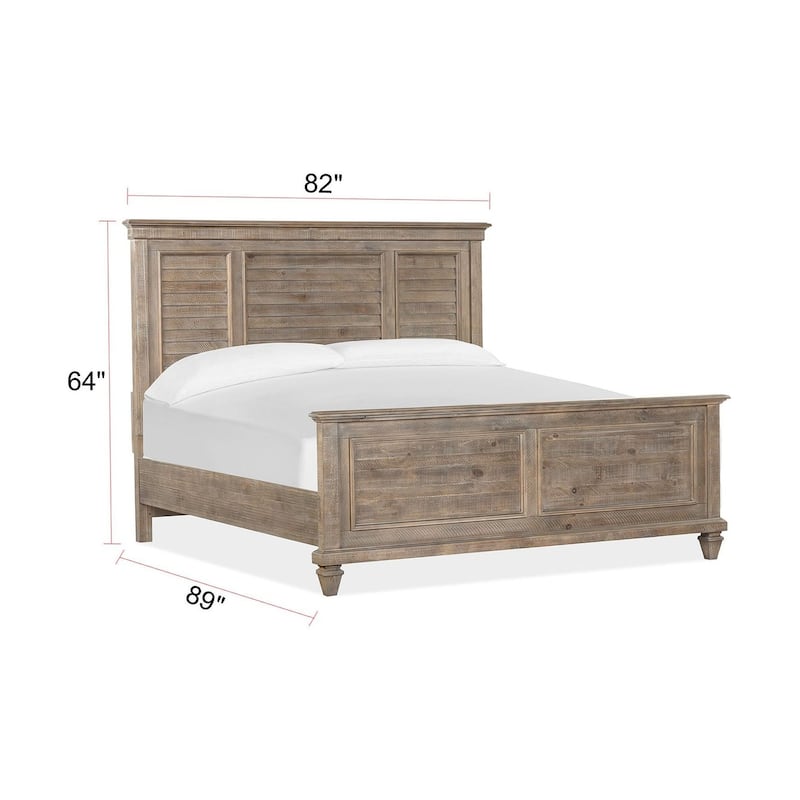 Magnussen Home Lancaster Dovetail Grey Shutter Panel Bed