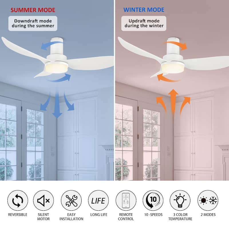 CARRO Haddington 45-inch Indoor Ceiling Fan with Light and Remote