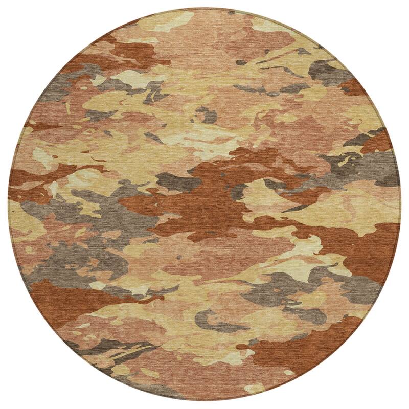 Machine Washable Indoor/ Outdoor Abstract Mexi Chantille Rug