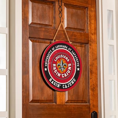 Louisiana at Lafayette University Wooden Door Decor Wall Sign - Multi-Color