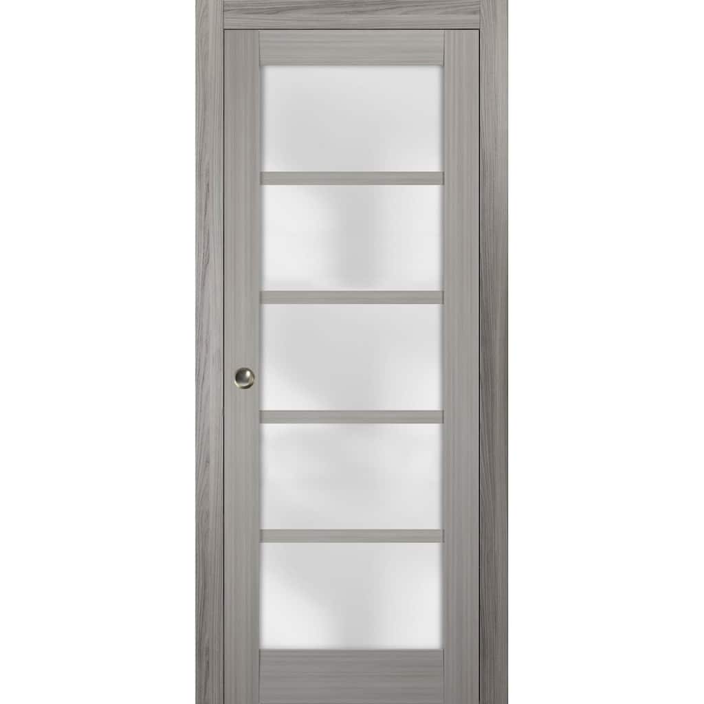 SartoDoors Quadro 4002 | Interior French Doors French Door | Solid Wood w/ Glass | Hardware Set | 18x80, Custom