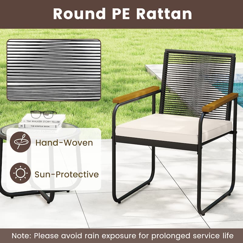 Costway 3 PCS Patio Furniture Set with Round Tempered Glass Top Table - See Details