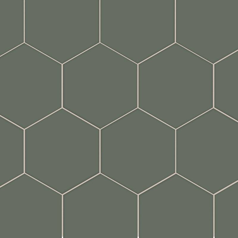 Merola Tile Textile Basic Hex Moss 8-5/8" x 9-7/8" Porcelain Floor and Wall Tile