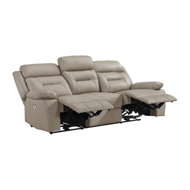 Garrey Leather 2-Piece Power Double Reclining Living Room Sofa Set