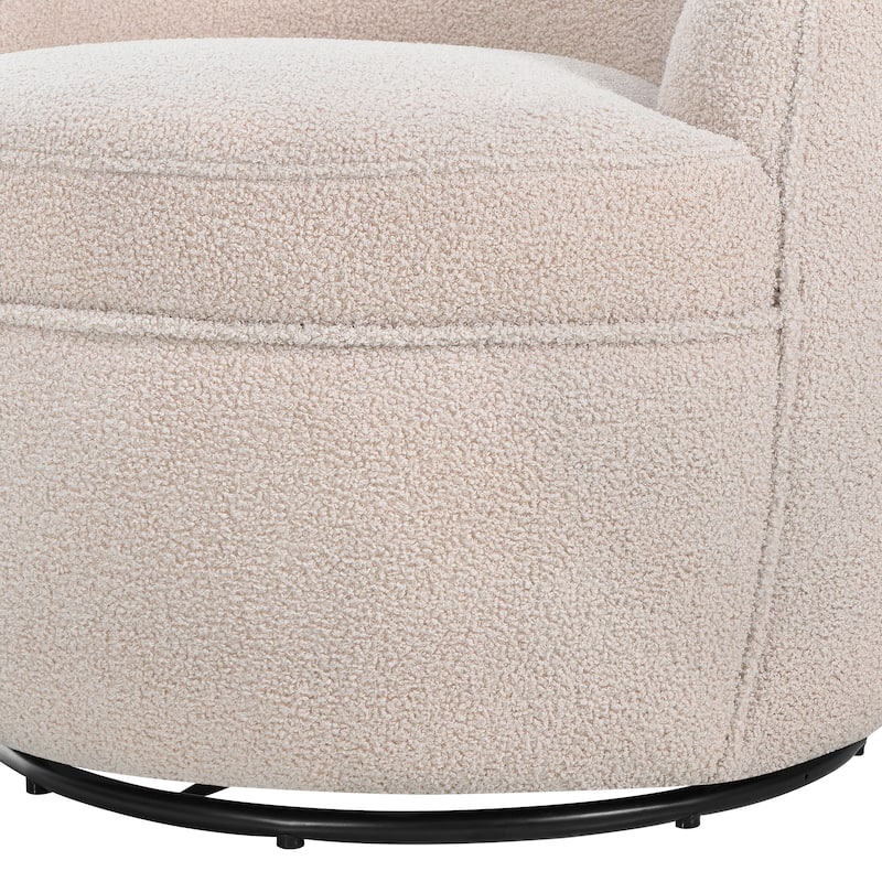Swivel Single Lounge Sofa Plush Barrel Chair with Thick Foam Padding, Round Armchair Accent Chair Club Chair