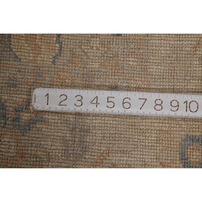 Vegetable Dye Oushak Turkish Rug Handmade Bedroom Grey Wool Carpet - 4'2"x 6'11"