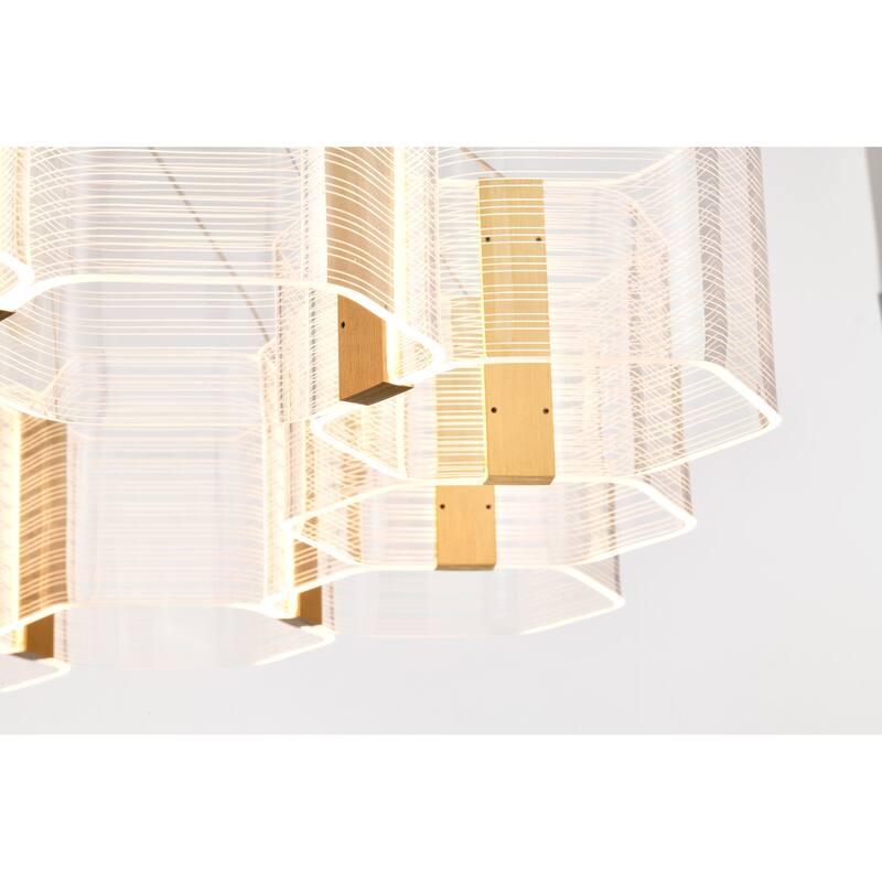 Kenzo LED 12 Light Chandelier Polished Anodized Bronze Finish Light Guide Panel - Polished Anodized Bronze