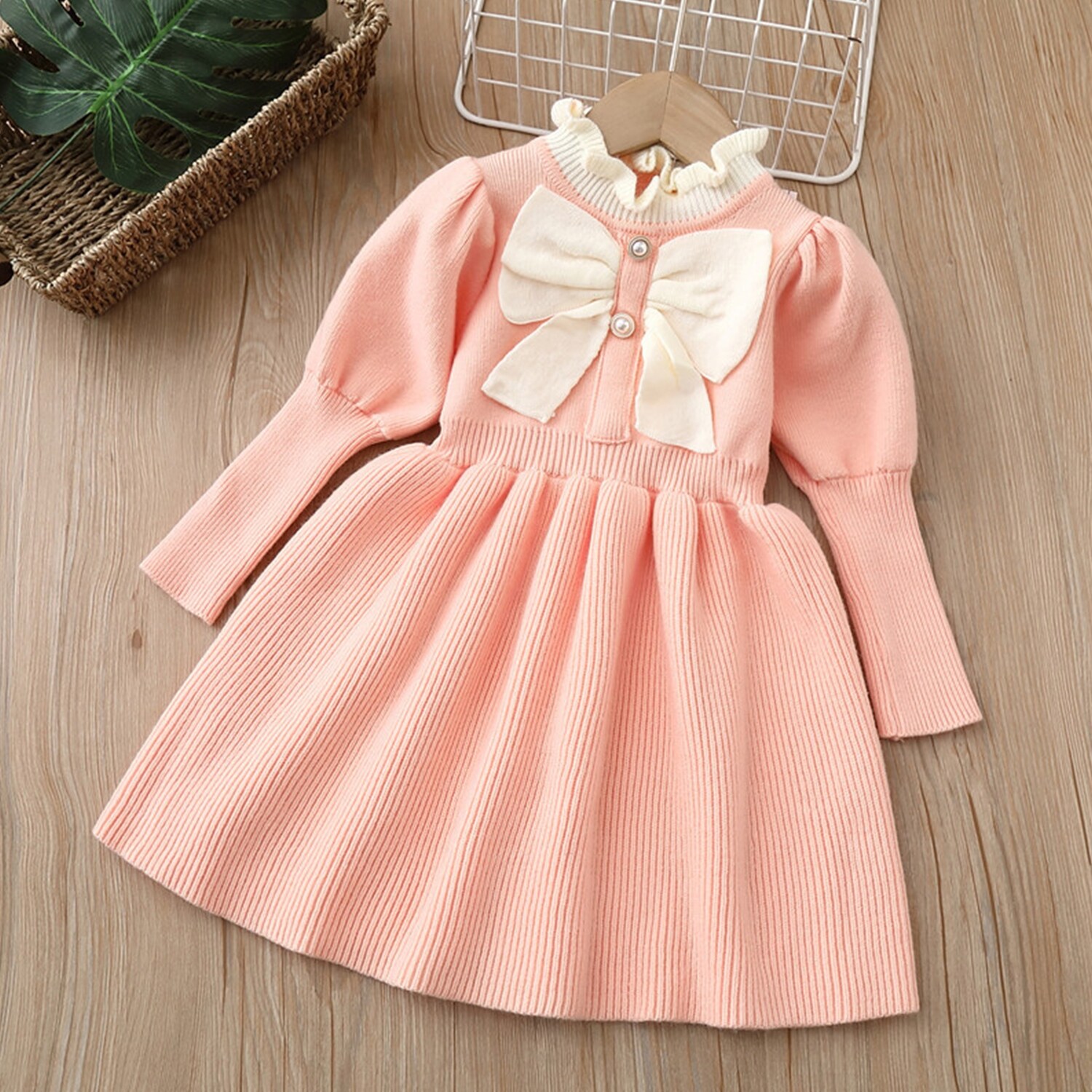 bow knitted dress Pink - Bed Bath & Beyond subcategory:Formal Dresses