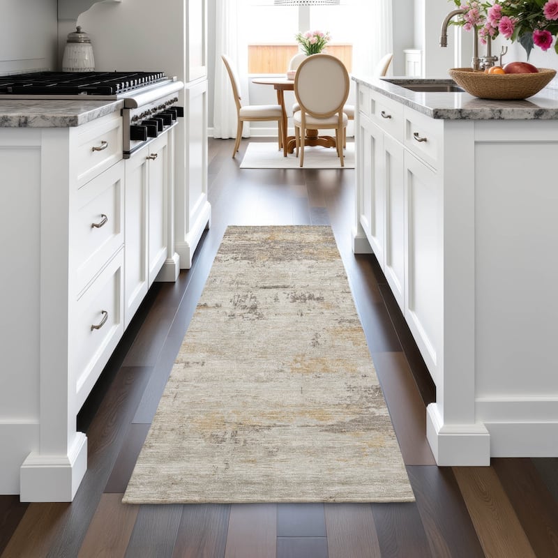 Machine Washable Indoor/Outdoor Abstract Allure Chantille Rug