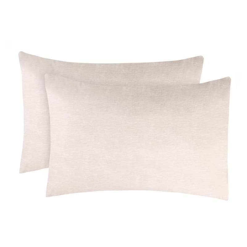 Superior Melange Flannel Cotton Pillowcases, Set of 2