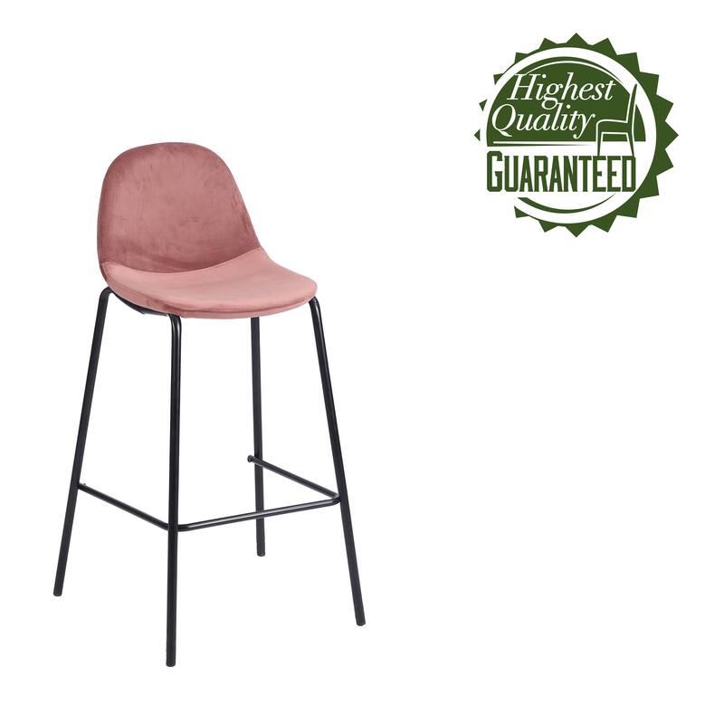 Porthos Home Tam Bar Stools Set Of 2, Velvet Upholstery, Iron Legs