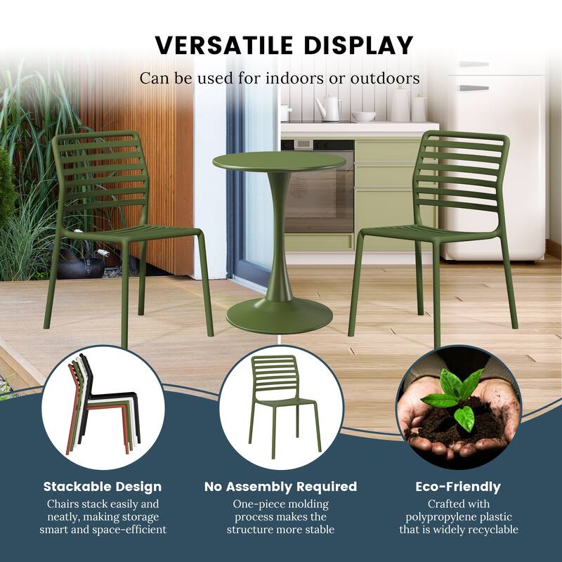 Frond and Form Outdoor Stacking Dining Side Chair (Set of 2)