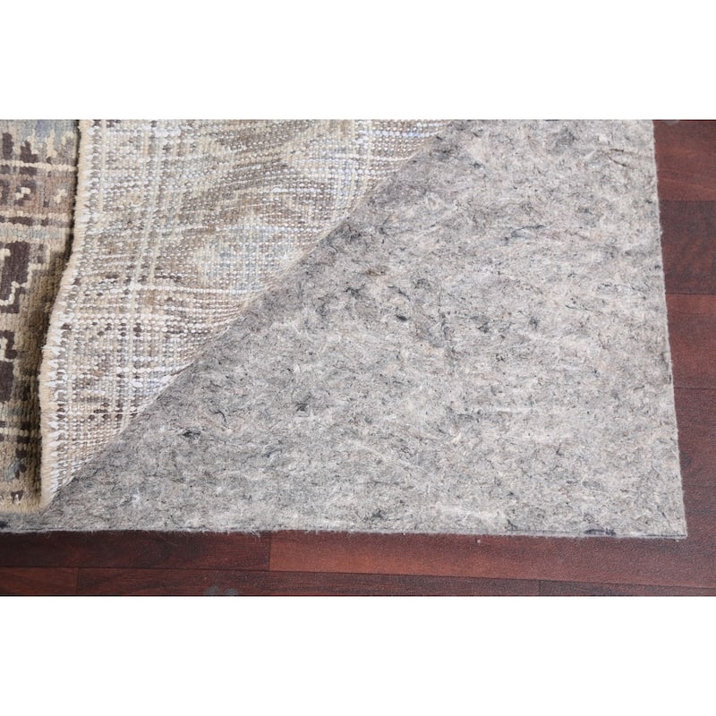 Vintage Geometric Distressed Heriz Persian Area Rug Wool Hand-knotted - 7'0" x 9'2"