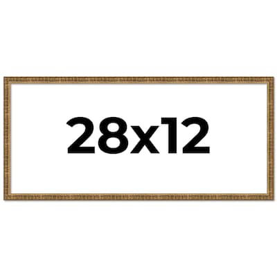 28x12 Frame Gold Solid Wood Picture Frame - Complete Modern Photo