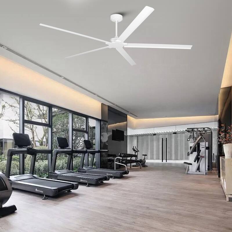 72" Modern White Waterproof Wet Outdoor Large Aluminum Ceiling Fan with Remote