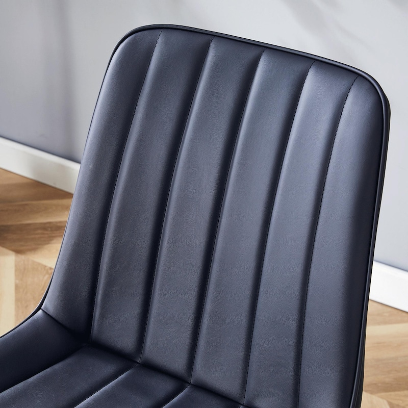 Dining Chair Set of 4, Vertical Striped Backrest Dining Chair with Metal Legs Leisure Chair for Dining Room kitchen