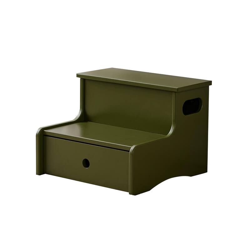Lylia Collection MDF Wood 2-Step Kids Stool with Storage
