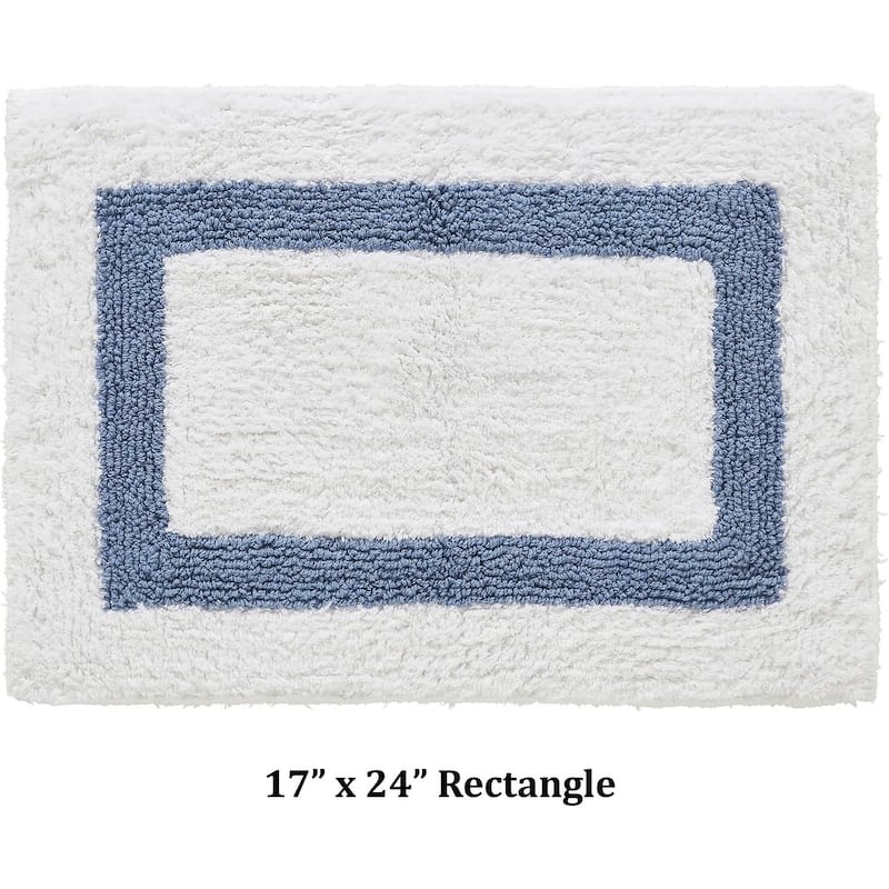 Better Trends Hotel Collection in Race Track 100% Cotton Super Absorbent Reversible Double Sided Machine Washable Bath Mat Rug