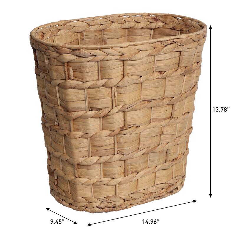 Miles Farmhouse Handwoven Water Hyacinth 4.5-Gallon Tapered Oval Wicker Watebasket (Set of 2)
