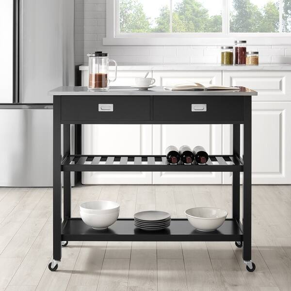 Chloe Stainless Steel Top Kitchen Island/Cart - 37