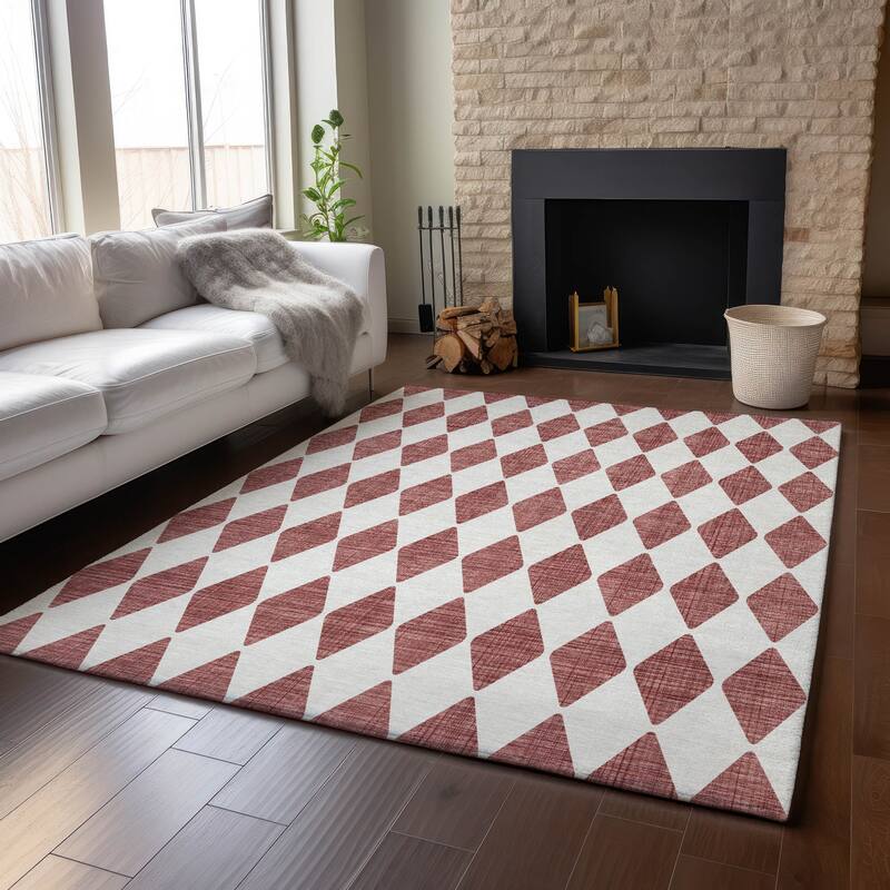 Premium Washable Super Soft Modern Diamond Mayfield Rug