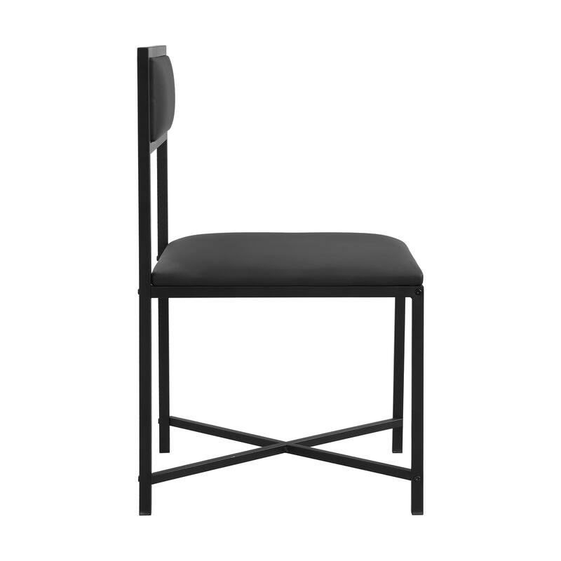 Modern 5-Piece Extendable Dining Table Set, 63" Kitchen Foldable Wooden Table with Lower Storage Shelf and 4 PU Leather Chairs