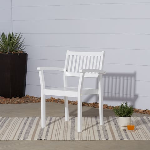 Set of 2 Outdoor Patio Wood Garden Armchair