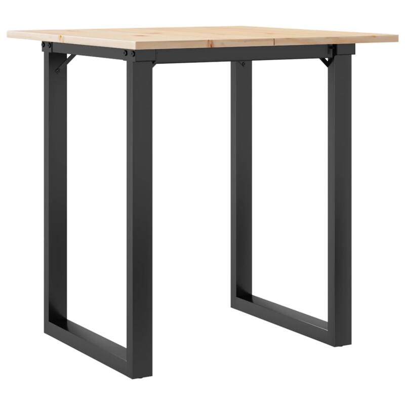 vidaXL Dining Table O-Frame Side Accent Coffee Table Solid Wood Pine and Steel