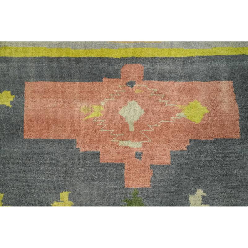 Vegetable Dye Gabbeh Turkish Area Rug Tribal Wool Carpet - 8' 10'' X 6' 0''