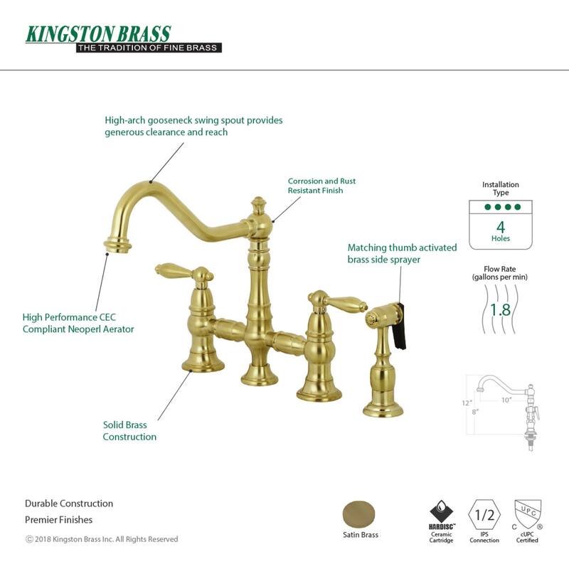 Kingston Brass Restoration Kitchen Faucet with Side Sprayer