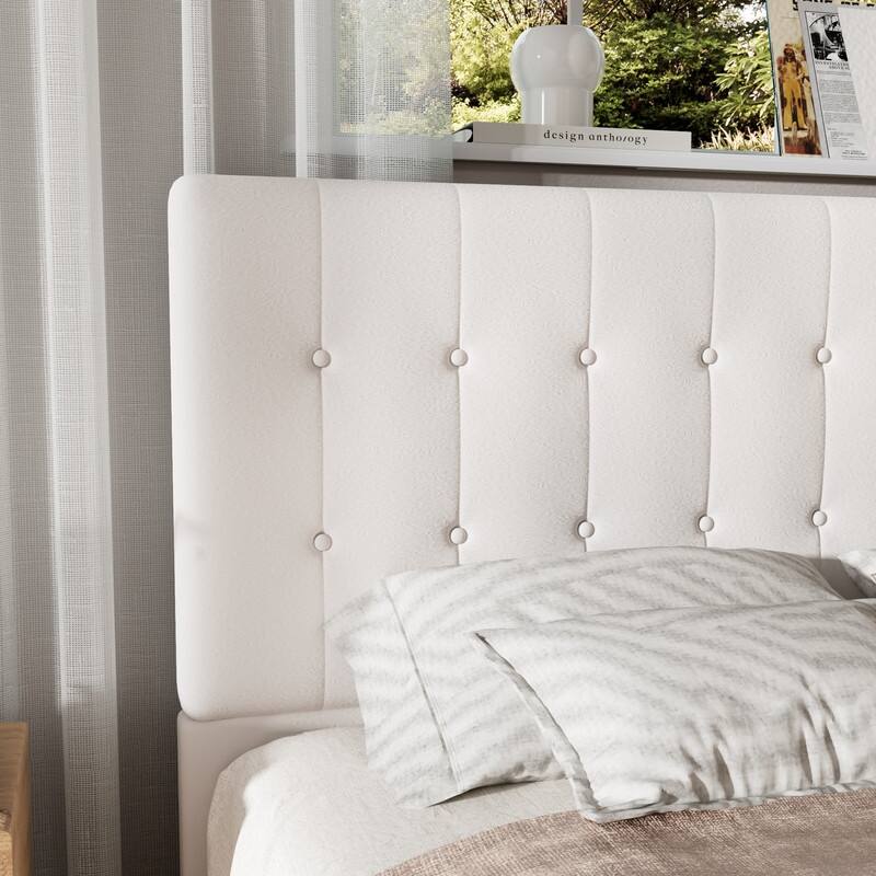 Plywood Frame Upholstered Platform Bed with Lift-up Storage