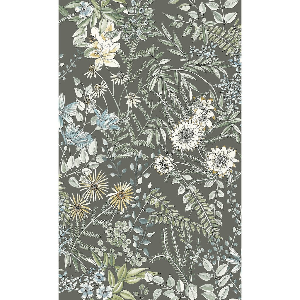 A-Street Prints Full Bloom Taupe Floral Wallpaper