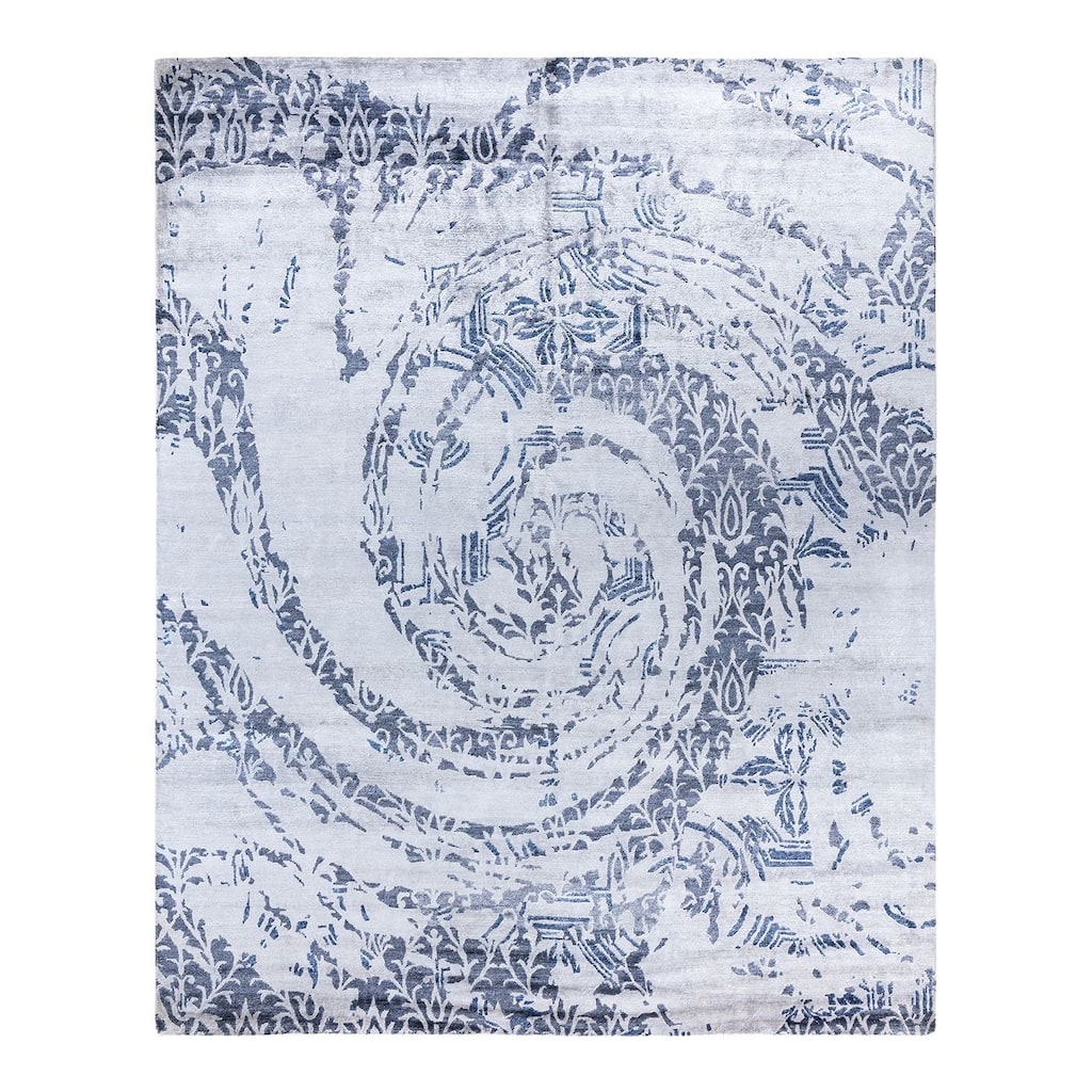 Modern One-of-a-Kind Hand-Knotted Area Rug, Light Gray - 8' 3" x 10' 0"