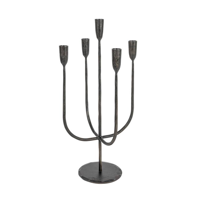 Hand-Forged Metal Candelabra - 9.5"L x 9.5"W x 19.5"H