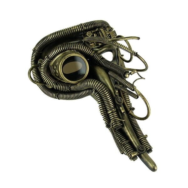 Metallic Gold Long Nose Steampunk Adult Costume Mask 5 25 X 13 X 8 25 Inches