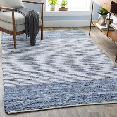 Livabliss Casual Denim Abstract Area Rug