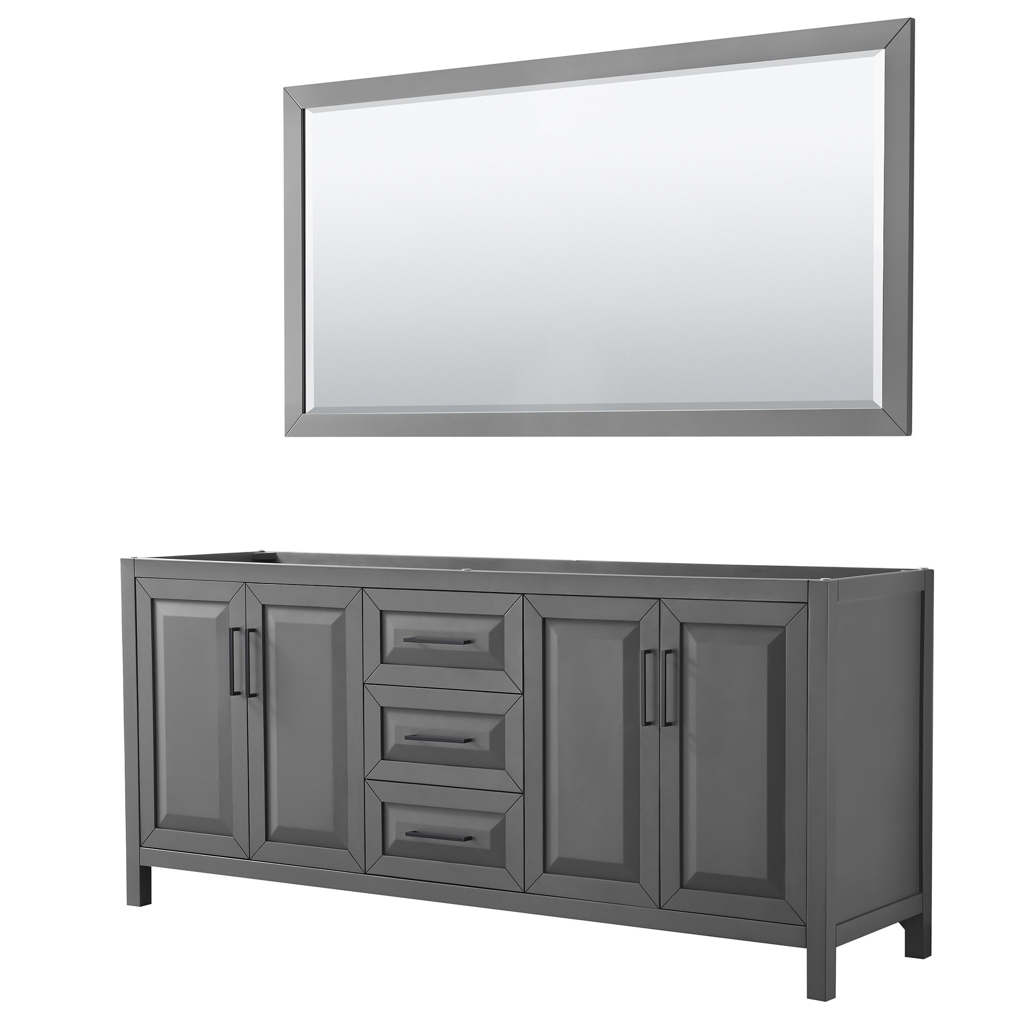 Wyndham Collection Daria 79" Double Free Standing Vanity Cabinet -