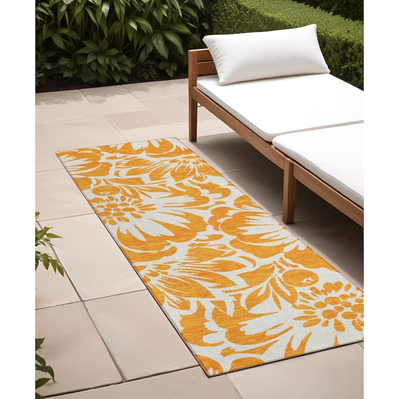 Tana Botanic Elegance Weather Resistant Classic Meets Modern Runner Outdoor Rug - 8' Runner - Multi