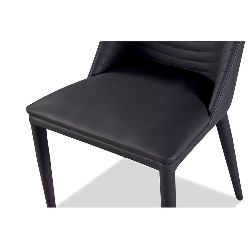 Black Finish Upholstered Modern Furniture Side Chairs Set