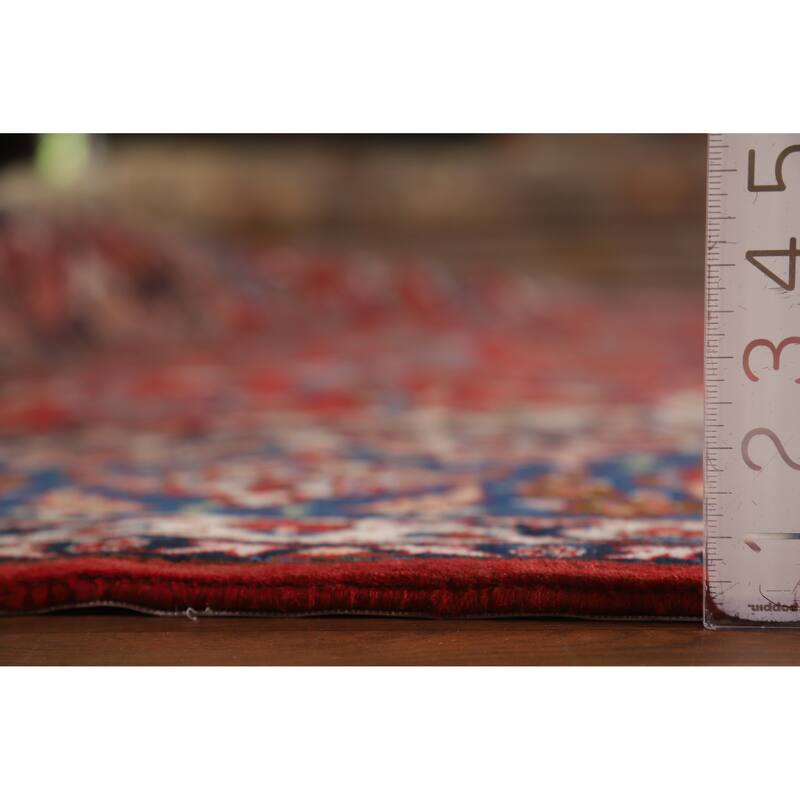 Hand Knotted Oriental 100% Wool Carpet Traditional Floral Red Isfahan Area Rug - 16' 3'' X 10' 5''