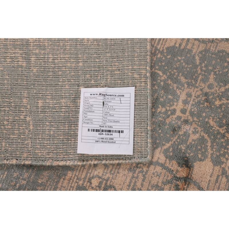 Abstract Modern Area Rug Handmade Contemporary Wool Carpet - 9'0" X 11'9"