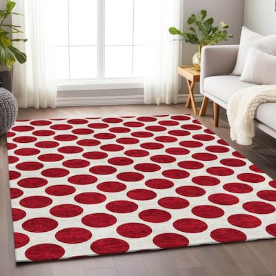 Premium Washable Super Soft Geo Dots Mayfield Rug