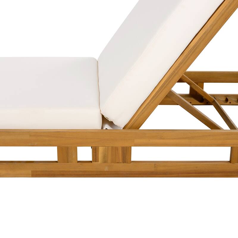 Christopher Knight Home - Isabella Acacia Wood Patio Chaise Lounge Set