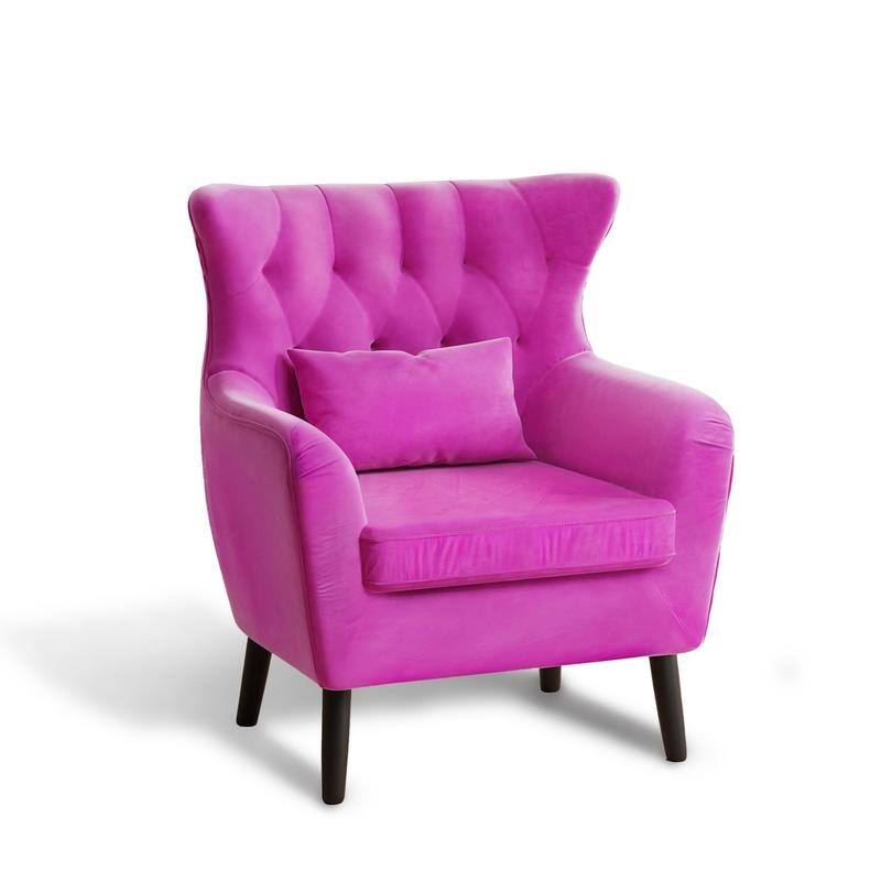 Tuft Velvet Living Room Thick Cushion Accent Chair