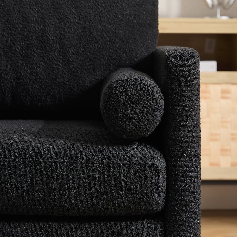 35.4"W Modern Reading Chair Set of 2,Upholstered Accent Chair with Pillows and Wood Legs