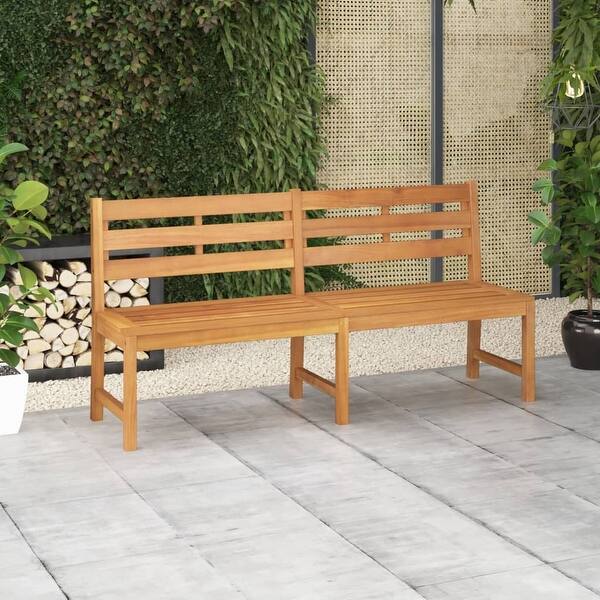 slide 2 of 7, vidaXL Patio Bench 70.9" Solid Teak Wood - 70.9" x 23.2" x 35.4"