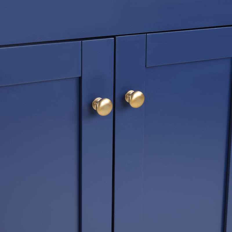 36" Bathroom Vanity with Top Sink, Modern Bathroom Storage Cabinet with 2 Drawers and a Tip-out Drawer, Single Sink