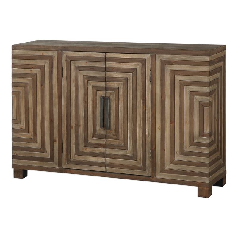 Uttermost Layton 48 1/2 Inch Wide Fir Veneer Cabinet with Two Doors by